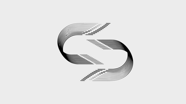 S-curve data transmission emblem &ndash; Suitable for cloud connectivity, signal processing, or digital communication brands.