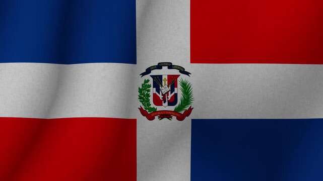 The flag of the Dominican Republic. The flag of the Dominican Republic in 3d format. 1080p HD animation for presentation