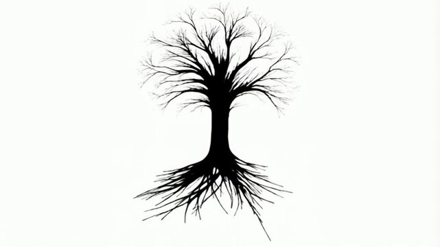 tree silhouette isolated on white