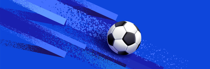 Naklejka premium Abstract Sport Background with Football and Speed Effect Design