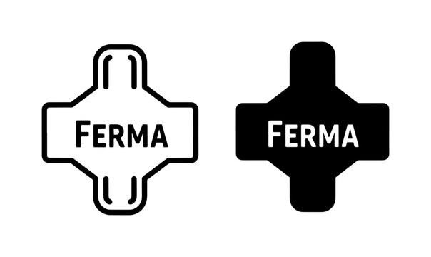 Ferma Industrial Logo Set with Linear and Solid Cross Icons