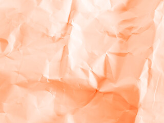 Fototapeta premium Paper peach colored background texture crumple wrinkle pattern, torn newspaper abstract rough vintage wall parchment crease scrapbook coraboard, wrinkled aged crushed crumpled.