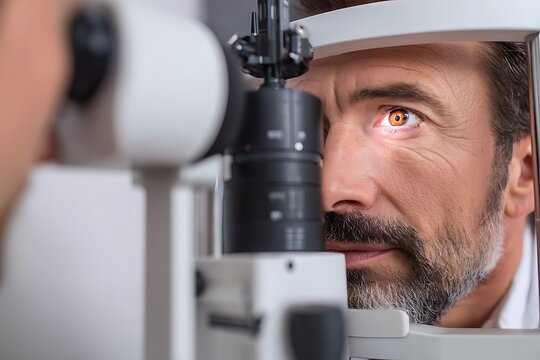 retinal scan process with fundus camera, professional environment