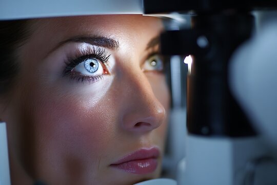 retinal scan process with fundus camera, professional environment