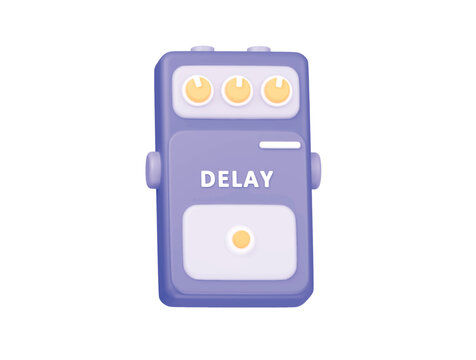 audio delay pedal icon 3d render illustration isolated