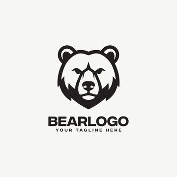 Black bear logo head graphic design.