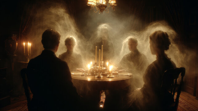 victorian, occult, s&eacute;ance, seance, gothic, mystery, paranormal, spiritual, antique, candles, supernatural, ghostly, eerie, dark background, history, ritual, mysticism, atmospheric, abstract, vintage, 