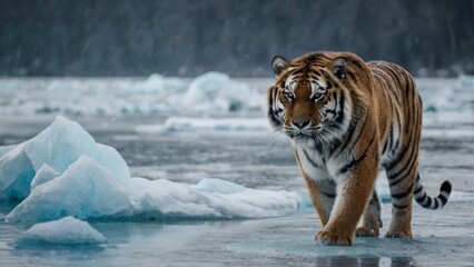 Obraz premium a Siberian tiger Ai generative