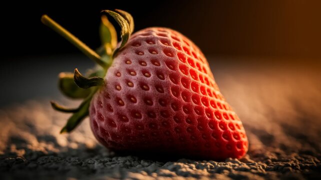 Moldy strawberry closeup spoiled food decay concept