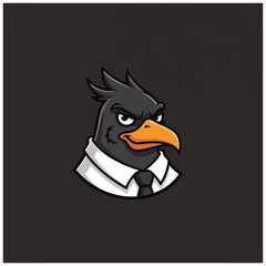 Fototapeta premium Angry Bird Wearing Business Attire Cartoon.
