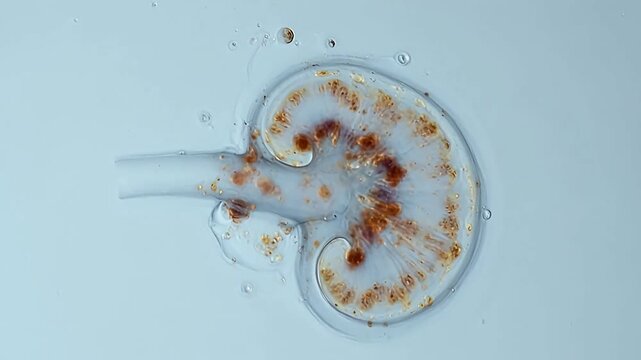 Microscopic view of a kidney structure
