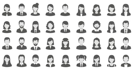 Diverse group of business people icons. © Niswatul Kharimah