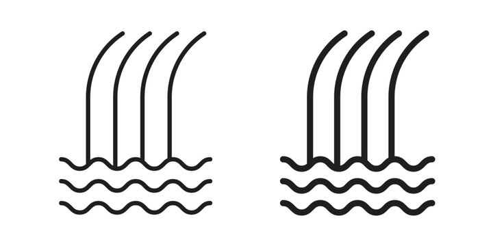 Waterfall icon symbol vector elements for infographic web. EPS10