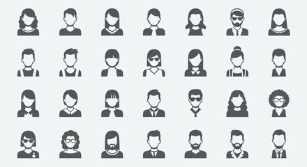 Obraz premium Diverse group of people icons.