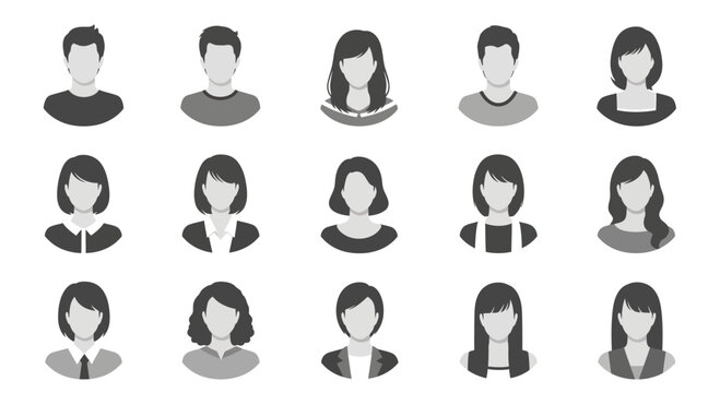 Diverse group of people icons.