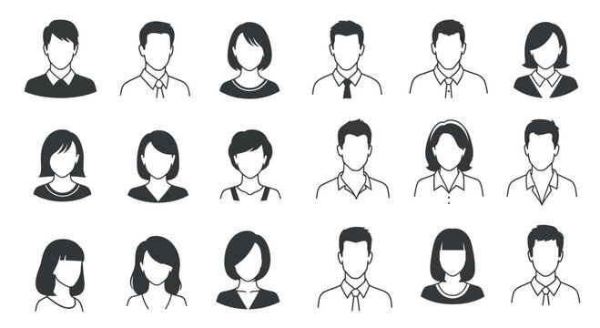 Diverse group of people icons.