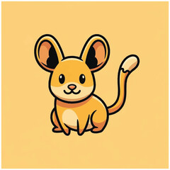 Fototapeta premium Cute Cartoon Mouse Character Sitting.