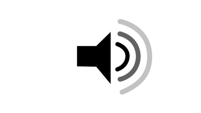 Speaker icon animated on, speaker volume animation, microphone, sound voice speaker icon animated optimized for audio UI and sound visualization