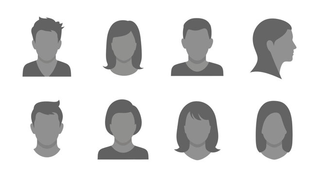 Group of people faces silhouettes.