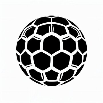 Black and White Graphic of a Classic Soccer Ball with Hexagonal Pattern