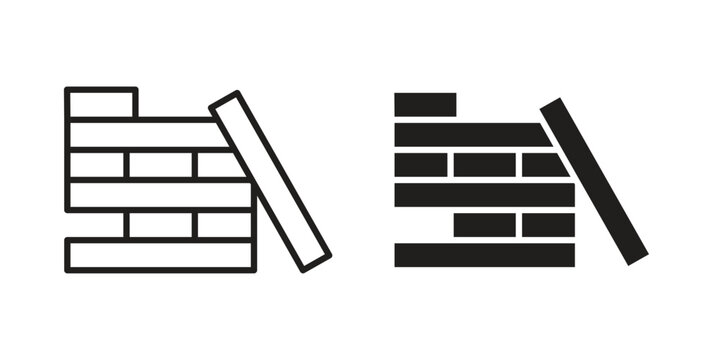 Wooden block icon symbol vector elements for infographic web. EPS10