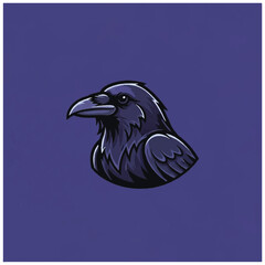 Obraz premium Illustration of a black raven bird.