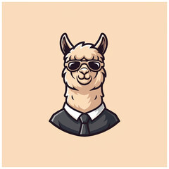 Fototapeta premium Llama wearing sunglasses and suit.