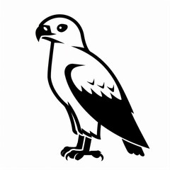 Obraz premium Stylish Black and White Illustration of a Majestic Bird of Prey