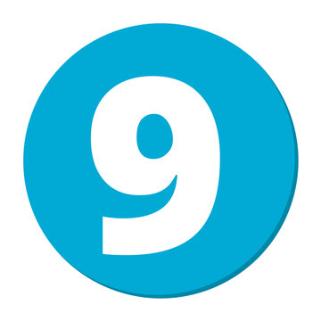 Number 9 symbol icon isolated on transparent background