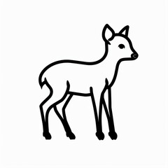 Fototapeta premium Elegant Line Art Illustration of a Standing Deer in Minimalist Style