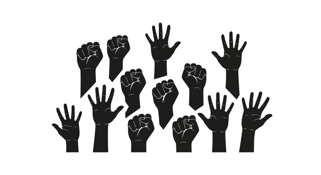 Black raised fists in solidarity.