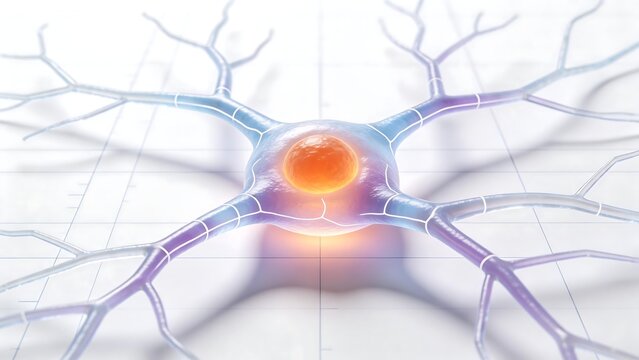 Neuron cell structure with axons and dendrites