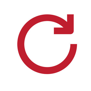 Red Circular Arrow Refresh Icon Isolated on Transparent Background