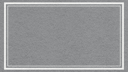 Fototapeta premium Textured gray paper background with white double frame border and copy space for banner, presentation, template