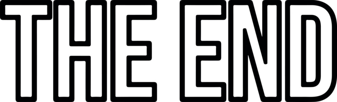 The End Title Card Vector Drawing - A Simple and Bold Graphic Illustration for Finalizing Projects