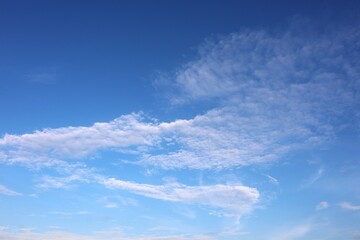 Obraz premium Clear Blue Sky During The Day With White Cloud Nature Landscape Background