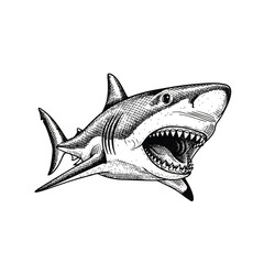 Fototapeta premium Fierce Shark with Open Mouth.