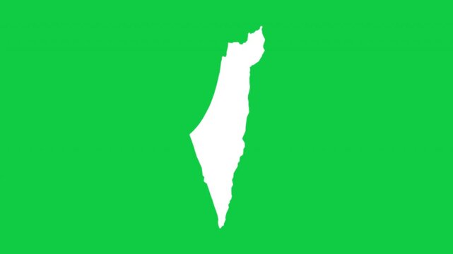 Israel map pop animation with green background