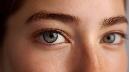 Fototapeta premium A detailed ro portrait capturing the striking blue iris and deeply reflective gaze of the subject