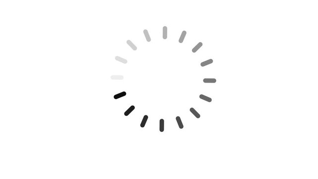 Animated circular loading mark with white background and no background.Motion Graphic 4k animation video.