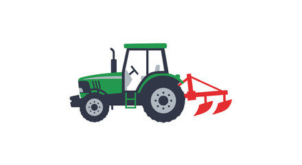 Naklejka premium Green tractor illustration on white background for agriculture and farming