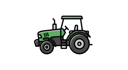 Naklejka premium Green tractor illustration on white background for agriculture and farming