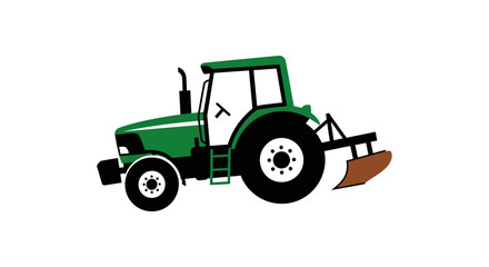 Obraz premium Green tractor illustration on white background for farming and agriculture