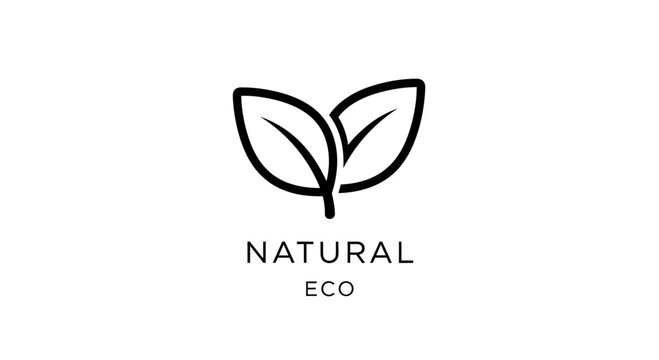 Eco friendly natural leaf logo symbol.