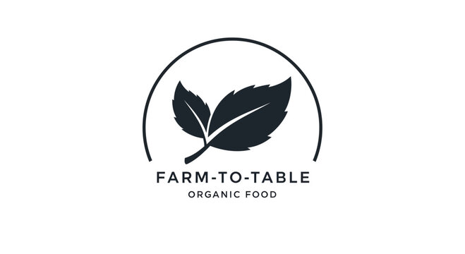 Farm to table organic food logo.