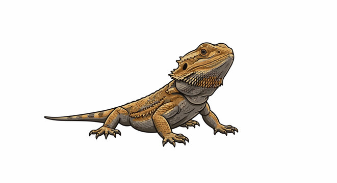 A detailed pixel art illustration of a bearded dragon reptile with textured scales and spiky features