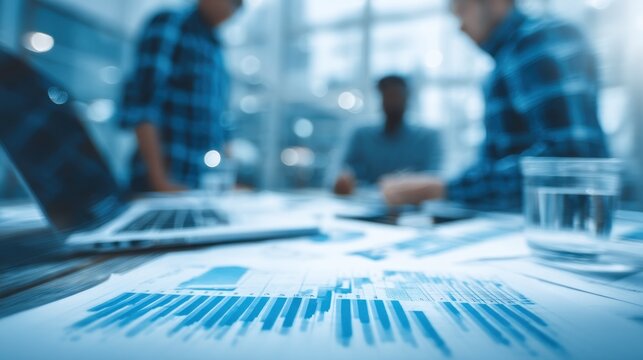 Business team analyzing data charts
