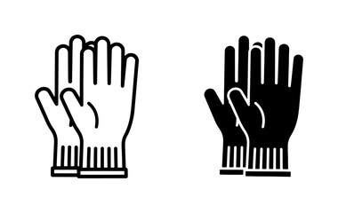 Obraz premium Protective Work Gloves Line and Glyph Icon Set