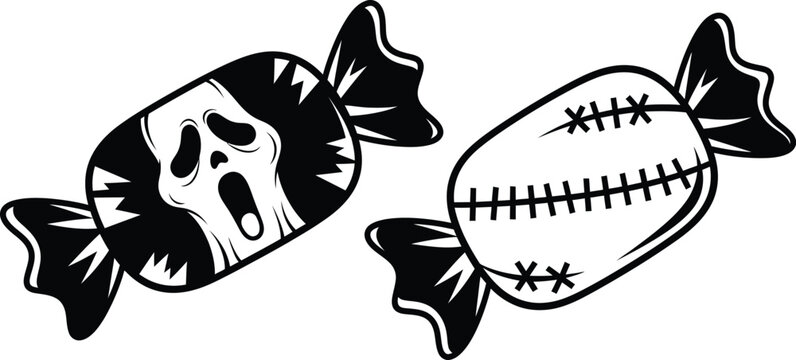 vector image of a fish and candy