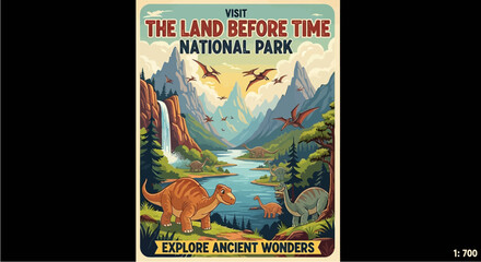 Dinosaur Exploring Ancient Wonders National Park. © zulie